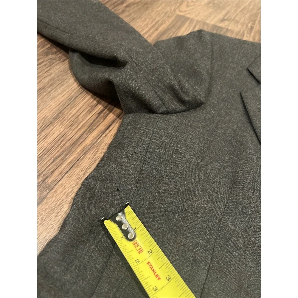 NORDSTROM Mens Blazer Sport Coat Casual Jacket Size 42R Pure Wool Plaid Gray